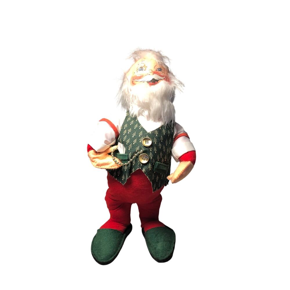 Vintage 1992 Annalee Santa Standing Watch. 14”